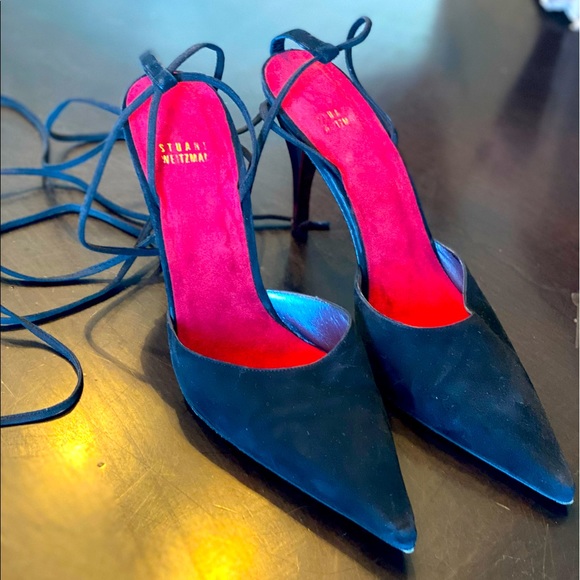 Stuart Weitzman black & red heels - Picture 2 of 11
